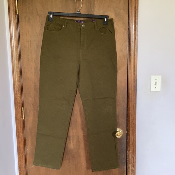 Gloria Vanderbilt Amanda juniper olive original slimming jean size 16 18 - Picture 5 of 17